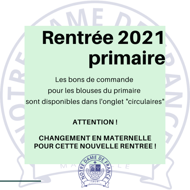 Rentrée 2021 - Blouses Primaire