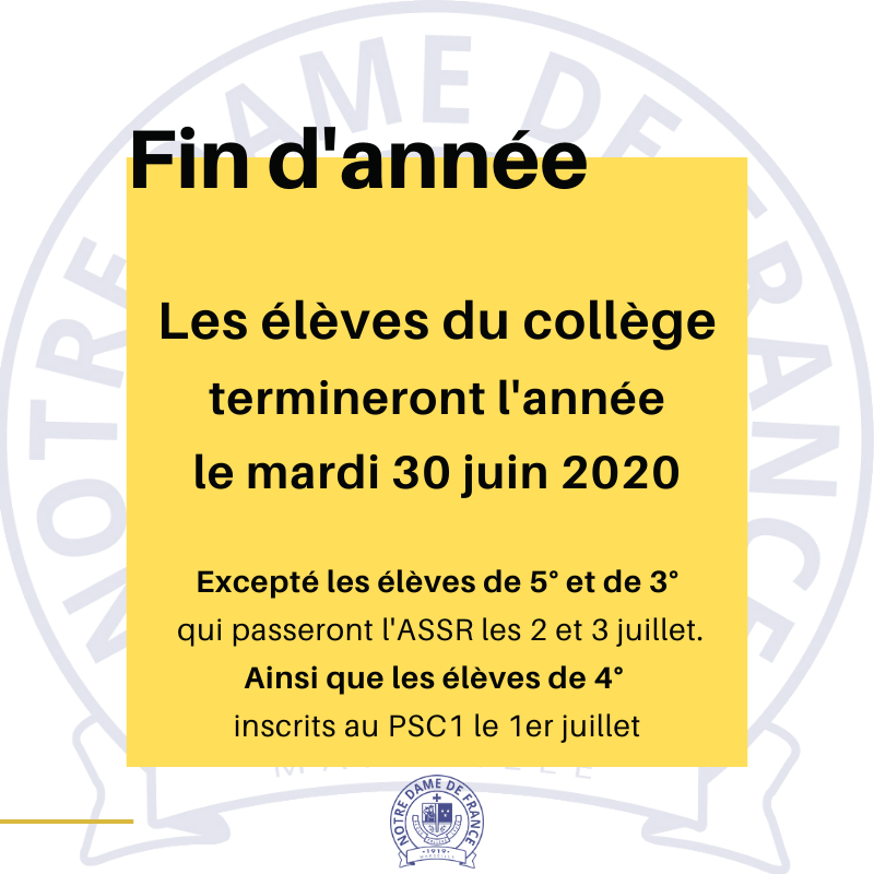 Collège - Fin d'année