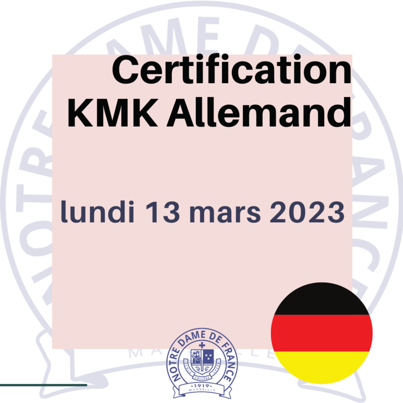 Certification KMK Allemand - Lycée