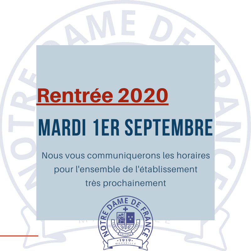 Rentrée 2020