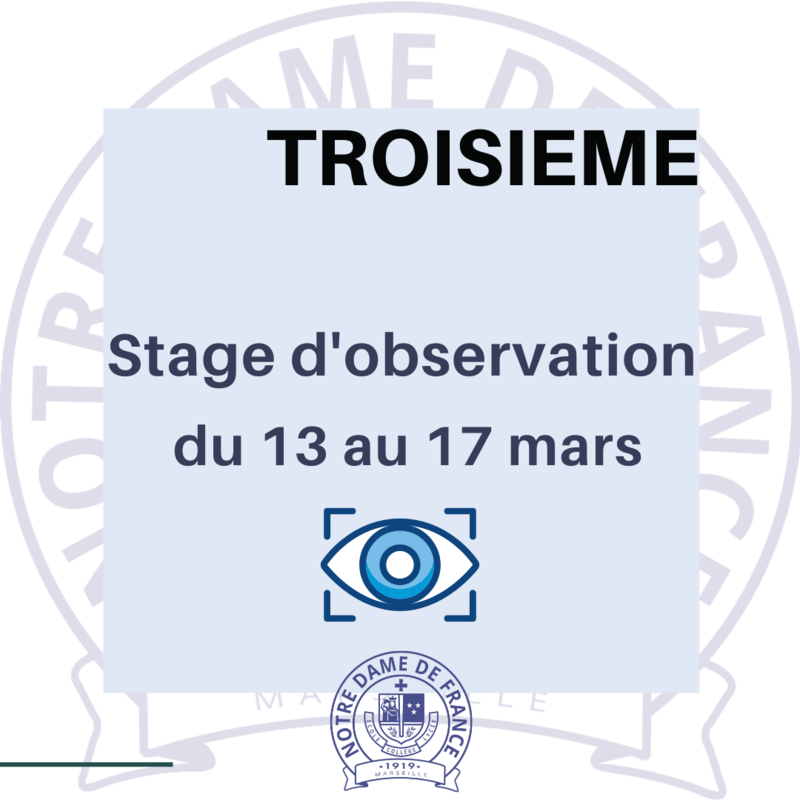 Stage d'observation - 3°