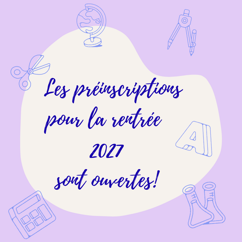 Préinscriptions rentrée 2027